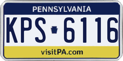 PA license plate KPS6116