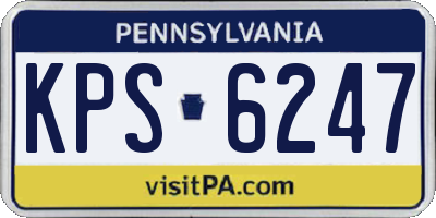 PA license plate KPS6247