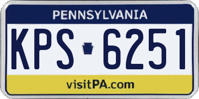 PA license plate KPS6251