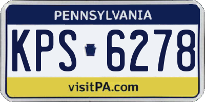 PA license plate KPS6278