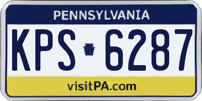 PA license plate KPS6287