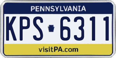 PA license plate KPS6311