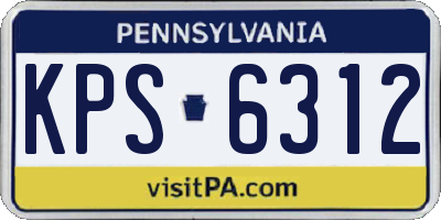 PA license plate KPS6312