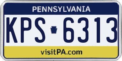 PA license plate KPS6313