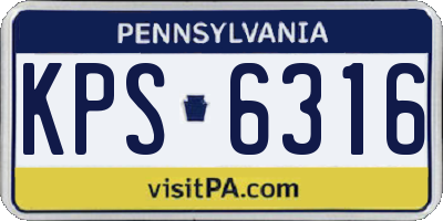 PA license plate KPS6316