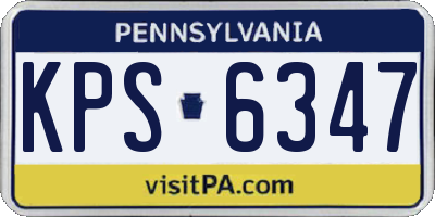 PA license plate KPS6347