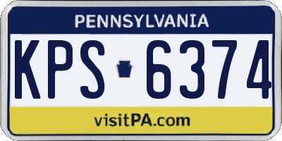 PA license plate KPS6374