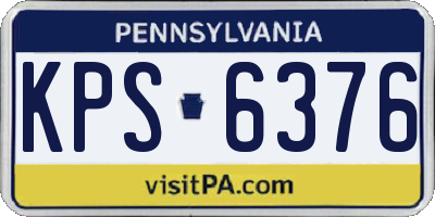 PA license plate KPS6376