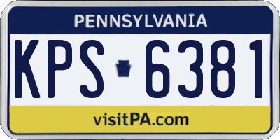 PA license plate KPS6381