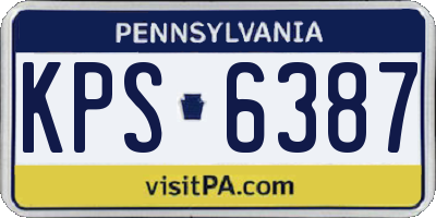 PA license plate KPS6387