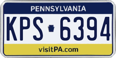 PA license plate KPS6394