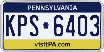 PA license plate KPS6403