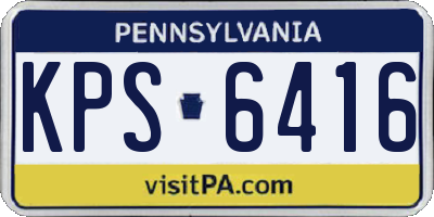 PA license plate KPS6416