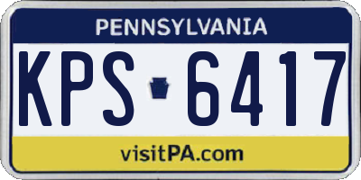 PA license plate KPS6417