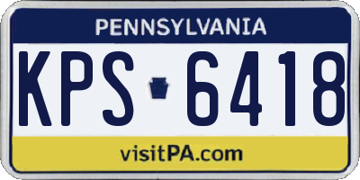 PA license plate KPS6418