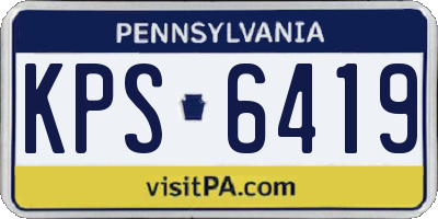 PA license plate KPS6419