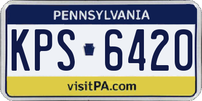 PA license plate KPS6420