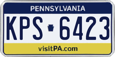 PA license plate KPS6423