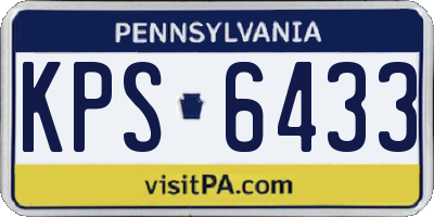 PA license plate KPS6433