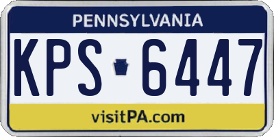 PA license plate KPS6447