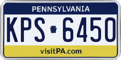 PA license plate KPS6450