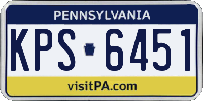 PA license plate KPS6451