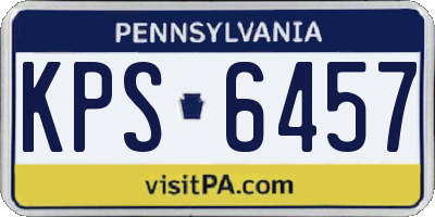 PA license plate KPS6457
