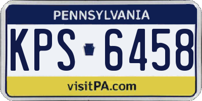 PA license plate KPS6458
