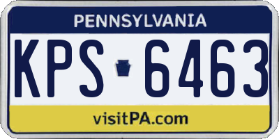 PA license plate KPS6463
