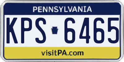 PA license plate KPS6465