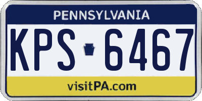 PA license plate KPS6467