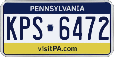 PA license plate KPS6472