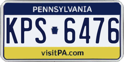 PA license plate KPS6476