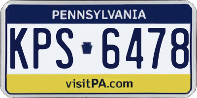 PA license plate KPS6478