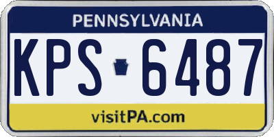 PA license plate KPS6487