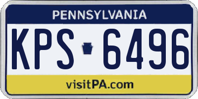 PA license plate KPS6496