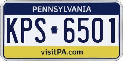 PA license plate KPS6501