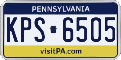 PA license plate KPS6505