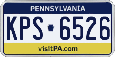 PA license plate KPS6526