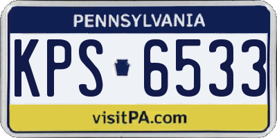 PA license plate KPS6533