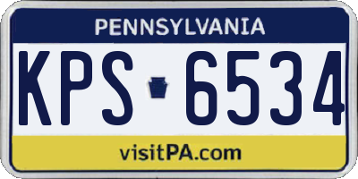 PA license plate KPS6534