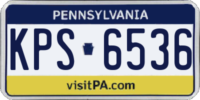 PA license plate KPS6536