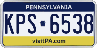 PA license plate KPS6538