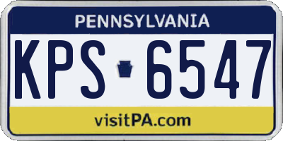 PA license plate KPS6547