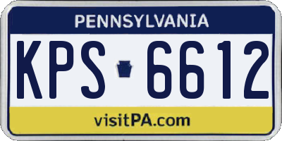 PA license plate KPS6612