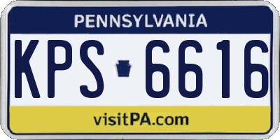 PA license plate KPS6616