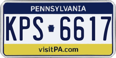 PA license plate KPS6617