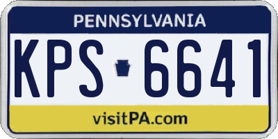 PA license plate KPS6641