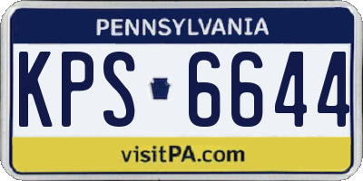PA license plate KPS6644