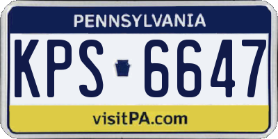 PA license plate KPS6647